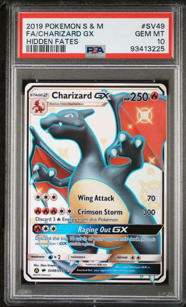 PSA 10 Charizard GX SV49/SV94 Pokemon TCG Hidden Fates